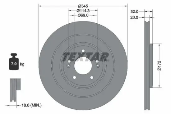 Bremsscheibe TEXTAR 92349403 Bild Bremsscheibe TEXTAR 92349403