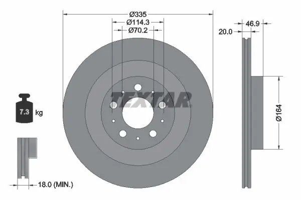 Bremsscheibe Hinterachse TEXTAR 92352403