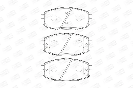 Bremsbelagsatz, Scheibenbremse Vorderachse CHAMPION 572577CH Bild Bremsbelagsatz, Scheibenbremse Vorderachse CHAMPION 572577CH