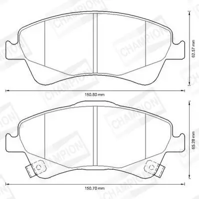 Bremsbelagsatz, Scheibenbremse Vorderachse CHAMPION 572600CH Bild Bremsbelagsatz, Scheibenbremse Vorderachse CHAMPION 572600CH