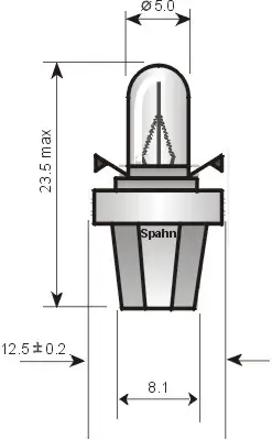 Glühlampe, Instrumentenbeleuchtung 12 V 2 W SPAHN GLÜHLAMPEN 2321 Bild Glühlampe, Instrumentenbeleuchtung 12 V 2 W SPAHN GLÜHLAMPEN 2321