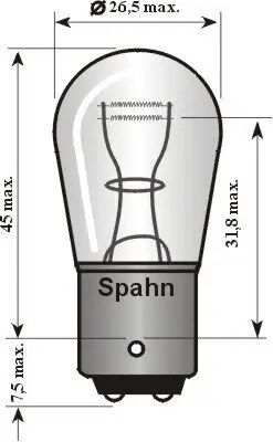 Glühlampe, Blinkleuchte 12 V 21/5 W P21/5W SPAHN GLÜHLAMPEN BL2014 Bild Glühlampe, Blinkleuchte 12 V 21/5 W P21/5W SPAHN GLÜHLAMPEN BL2014