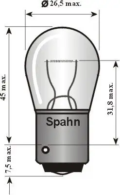 Glühlampe, Blinkleuchte 12 V 21 W PY21W SPAHN GLÜHLAMPEN BL2011 Bild Glühlampe, Blinkleuchte 12 V 21 W PY21W SPAHN GLÜHLAMPEN BL2011