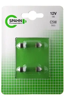Glühlampe, Kennzeichenleuchte 12 V 5 W C5W C5W SPAHN GLÜHLAMPEN BL5236