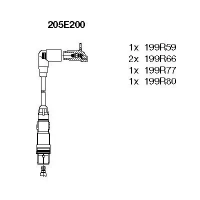 Zündleitungssatz BREMI 205E200 Bild Zündleitungssatz BREMI 205E200