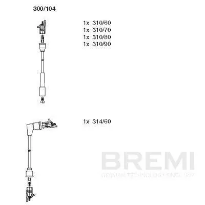 Zündleitungssatz BREMI 300/104 Bild Zündleitungssatz BREMI 300/104