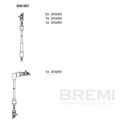 Zündleitungssatz BREMI 300/307 Bild Zündleitungssatz BREMI 300/307
