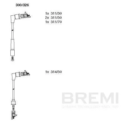 Zündleitungssatz BREMI 300/326 Bild Zündleitungssatz BREMI 300/326