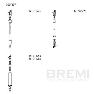 Zündleitungssatz BREMI 300/397 Bild Zündleitungssatz BREMI 300/397