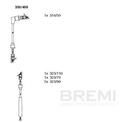 Zündleitungssatz BREMI 300/409 Bild Zündleitungssatz BREMI 300/409