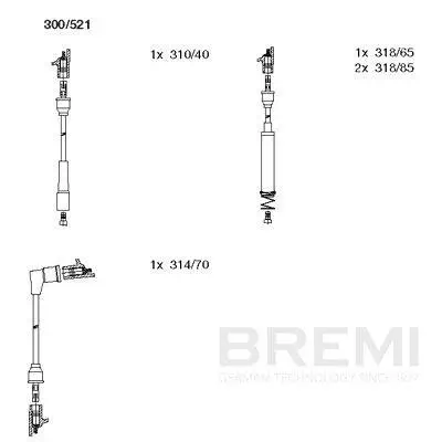 Zündleitungssatz BREMI 300/521 Bild Zündleitungssatz BREMI 300/521