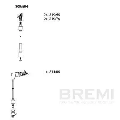 Zündleitungssatz BREMI 300/594 Bild Zündleitungssatz BREMI 300/594
