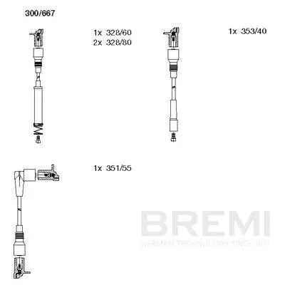 Zündleitungssatz BREMI 300/667 Bild Zündleitungssatz BREMI 300/667