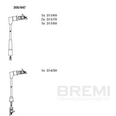 Zündleitungssatz BREMI 300/947 Bild Zündleitungssatz BREMI 300/947