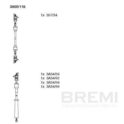 Zündleitungssatz BREMI 3A00/118 Bild Zündleitungssatz BREMI 3A00/118