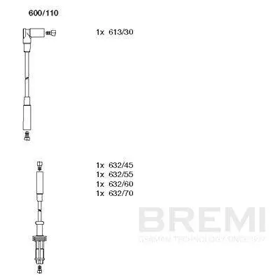 Zündleitungssatz BREMI 600/110 Bild Zündleitungssatz BREMI 600/110