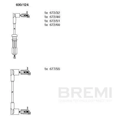 Zündleitungssatz BREMI 600/124 Bild Zündleitungssatz BREMI 600/124