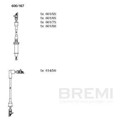Zündleitungssatz BREMI 600/167 Bild Zündleitungssatz BREMI 600/167