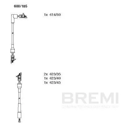 Zündleitungssatz BREMI 600/185 Bild Zündleitungssatz BREMI 600/185