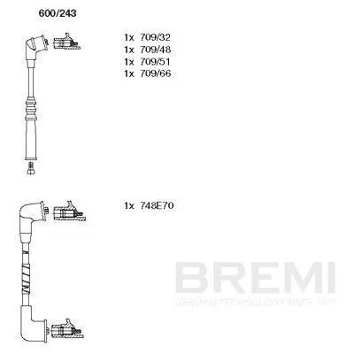 Zündleitungssatz BREMI 600/243 Bild Zündleitungssatz BREMI 600/243