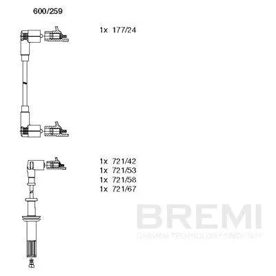 Zündleitungssatz BREMI 600/259 Bild Zündleitungssatz BREMI 600/259