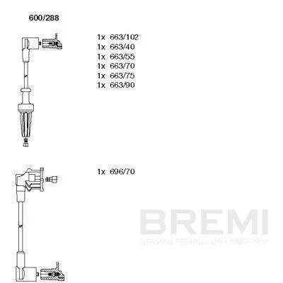 Zündleitungssatz BREMI 600/288 Bild Zündleitungssatz BREMI 600/288