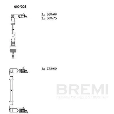 Zündleitungssatz BREMI 600/305 Bild Zündleitungssatz BREMI 600/305
