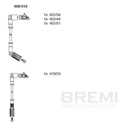 Zündleitungssatz BREMI 600/313 Bild Zündleitungssatz BREMI 600/313