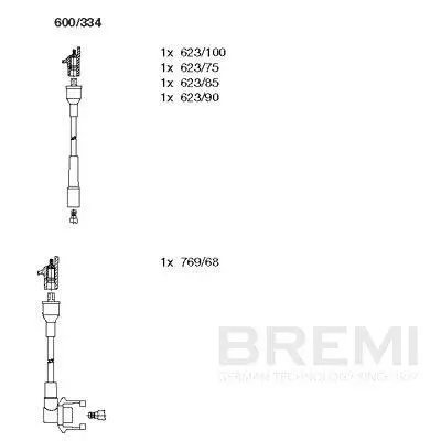 Zündleitungssatz BREMI 600/334 Bild Zündleitungssatz BREMI 600/334