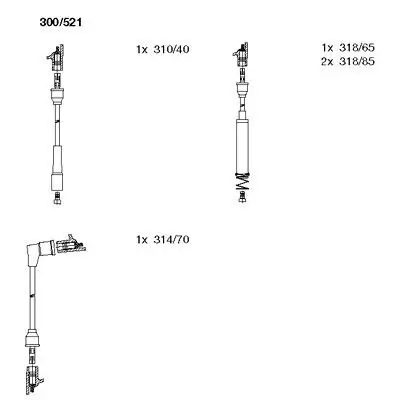 Zündleitungssatz BREMI 300/521 Bild Zündleitungssatz BREMI 300/521