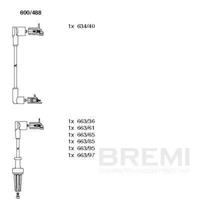 Zündleitungssatz BREMI 600/488 Bild Zündleitungssatz BREMI 600/488