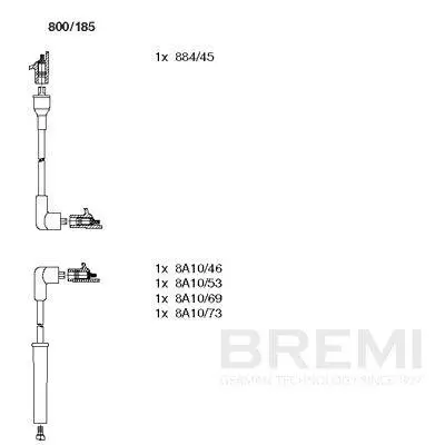 Zündleitungssatz BREMI 800/185 Bild Zündleitungssatz BREMI 800/185