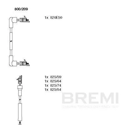 Zündleitungssatz BREMI 800/209 Bild Zündleitungssatz BREMI 800/209