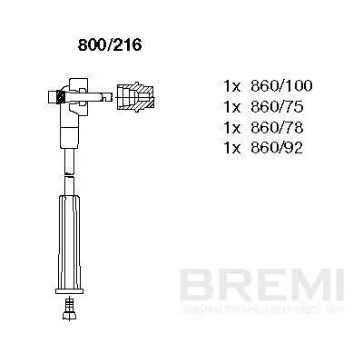 Zündleitungssatz BREMI 800/216 Bild Zündleitungssatz BREMI 800/216