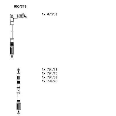Zündleitungssatz BREMI 600/349 Bild Zündleitungssatz BREMI 600/349