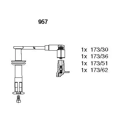 Zündleitungssatz BREMI 957 Bild Zündleitungssatz BREMI 957