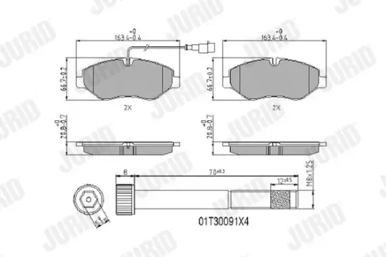 Bremsbelagsatz, Scheibenbremse JURID 2922909561 Bild Bremsbelagsatz, Scheibenbremse JURID 2922909561