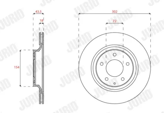 Bremsscheibe JURID 562563JC Bild Bremsscheibe JURID 562563JC