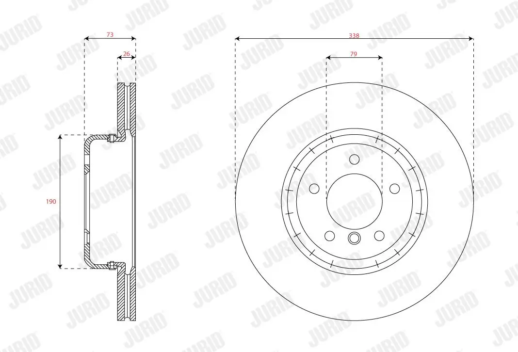 Bremsscheibe Vorderachse JURID 563082JVC-1