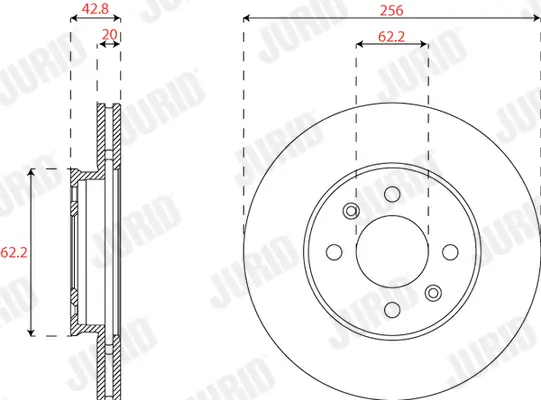 Bremsscheibe JURID 563224JC Bild Bremsscheibe JURID 563224JC