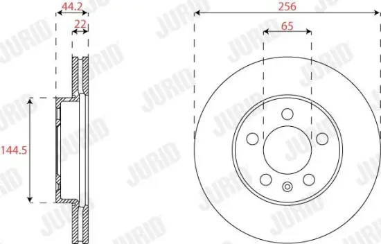 Bremsscheibe Vorderachse JURID 563227JC Bild Bremsscheibe Vorderachse JURID 563227JC