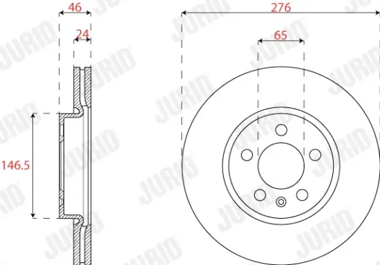Bremsscheibe Vorderachse JURID 563228JC Bild Bremsscheibe Vorderachse JURID 563228JC
