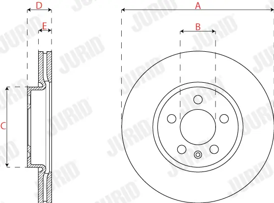 Bremsscheibe Vorderachse JURID 563228JC Bild Bremsscheibe Vorderachse JURID 563228JC
