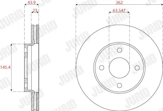 Bremsscheibe Vorderachse JURID 563230JC Bild Bremsscheibe Vorderachse JURID 563230JC