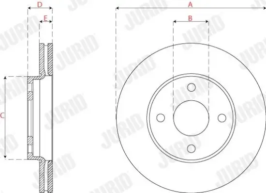 Bremsscheibe Vorderachse JURID 563230JC Bild Bremsscheibe Vorderachse JURID 563230JC