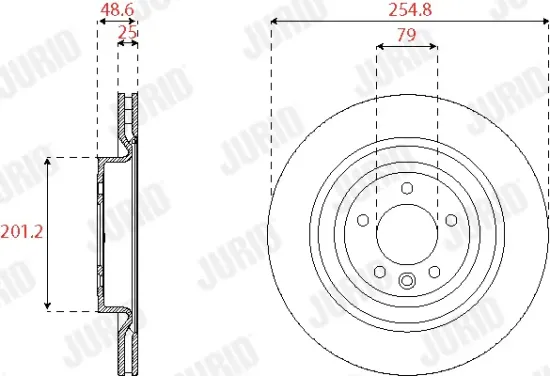 Bremsscheibe JURID 563250JC-1 Bild Bremsscheibe JURID 563250JC-1