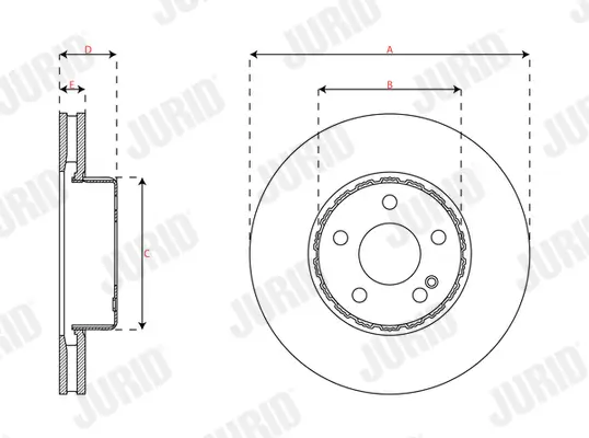 Bremsscheibe Vorderachse JURID 563251JVC-1 Bild Bremsscheibe Vorderachse JURID 563251JVC-1