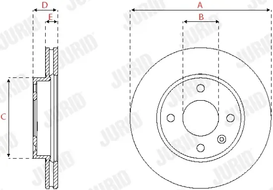 Bremsscheibe Vorderachse JURID 563252JC Bild Bremsscheibe Vorderachse JURID 563252JC