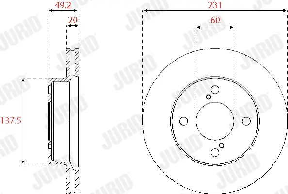 Bremsscheibe Vorderachse JURID 563253JC