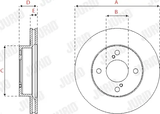 Bremsscheibe Vorderachse JURID 563253JC Bild Bremsscheibe Vorderachse JURID 563253JC